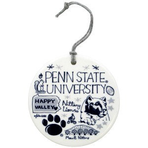 ornament Julia Gash illustrated Penn State University scenes and phrases